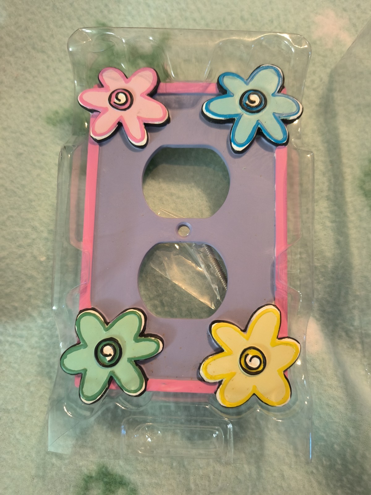 Floral Duplex Outlet Cover Plate Multicolor New Borders Unlimited Box Damage