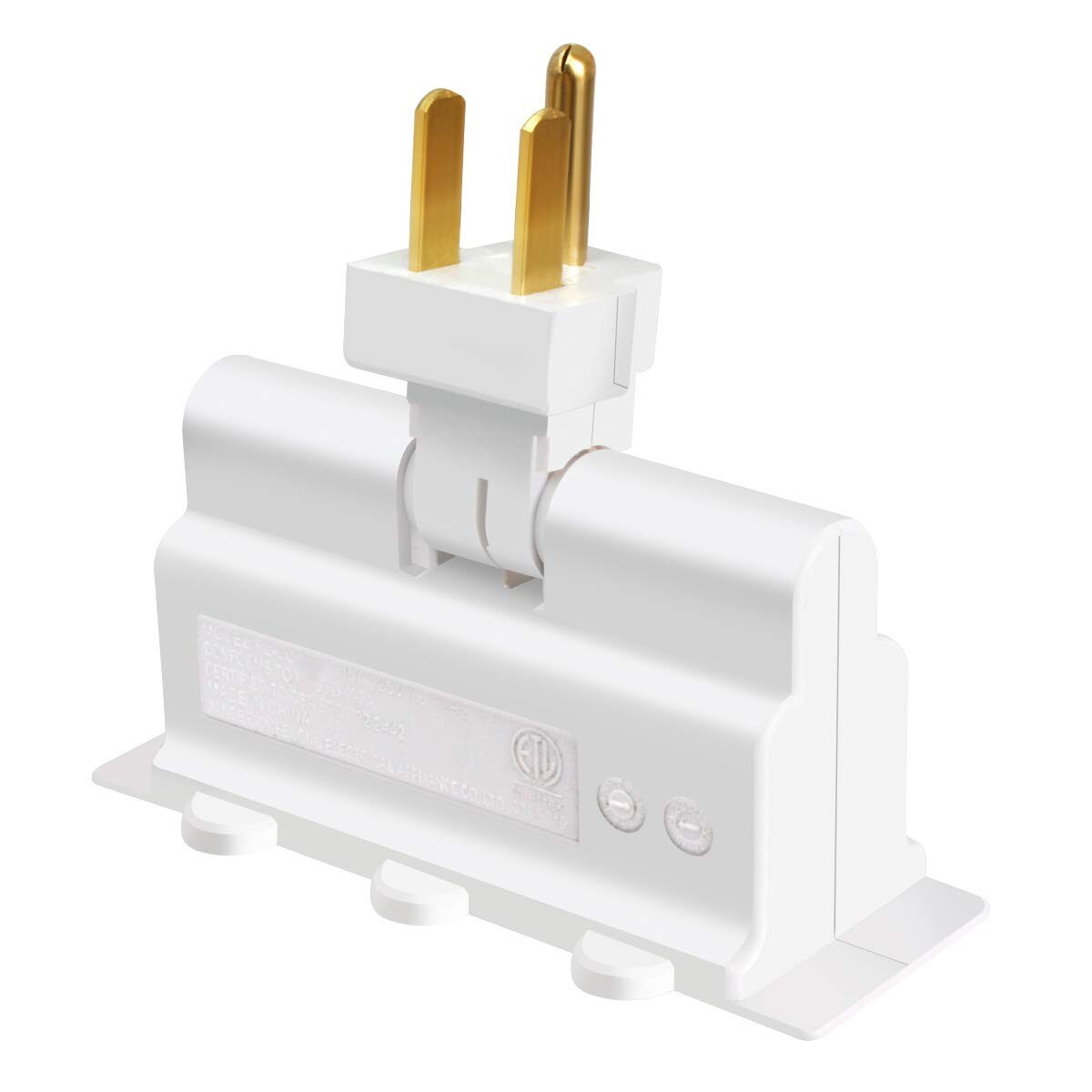 3 Outlet Wall Adapter 3-Prong Grounded 180 Degree Swivel Wall Outlet Extender