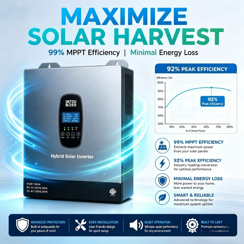 6300W 48V Hybrid Solar Inverter AC110/120V MPPT Charge Controller US STOCK