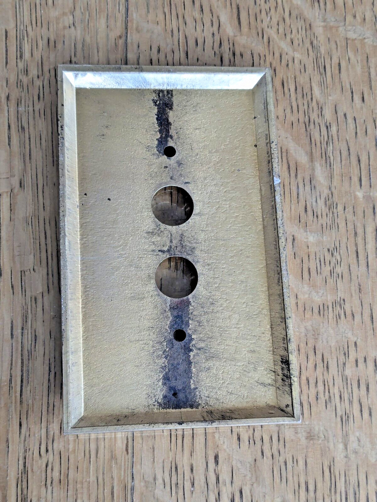 Reproduction Heavy Solid Cast Brass Single Push Button Switch Plate Cover