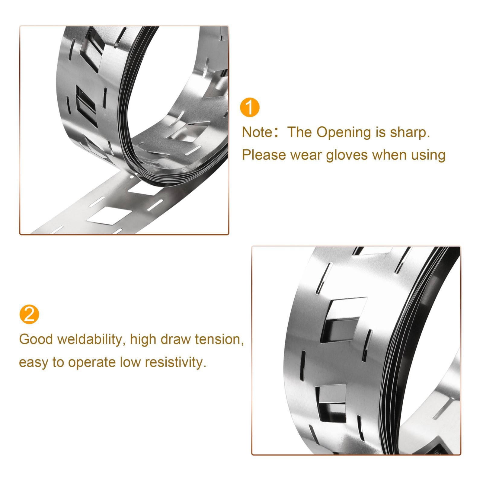 2pcs Pure Nickel Strip Connecting Plate Tape 6.6ft 25.5mm x 0.15mm for Battery