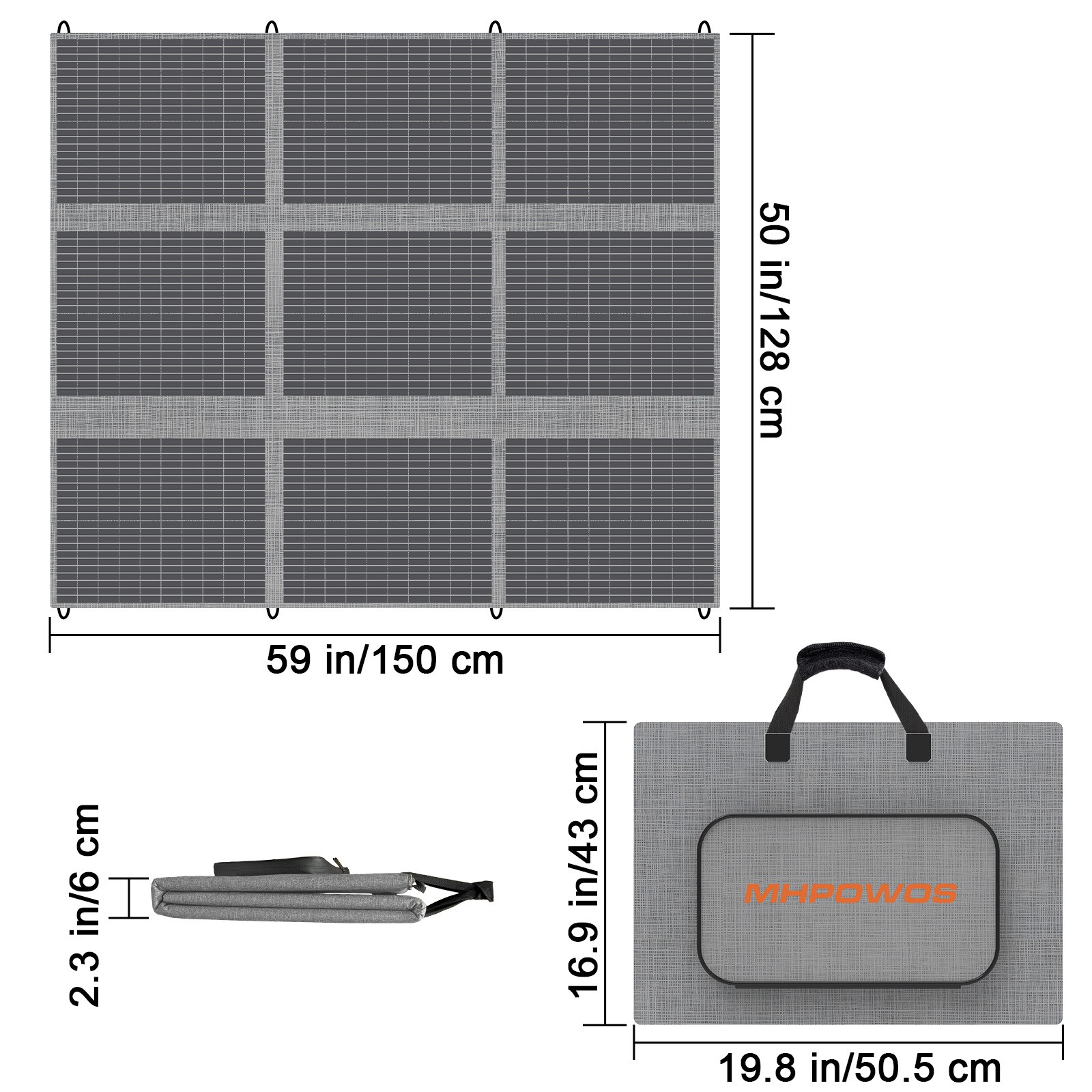 Mhpowos 400W solar panel Portable Foldable for Camper Camping solar powerstation