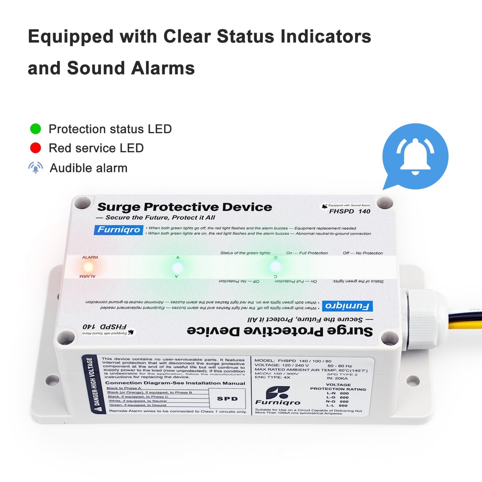 Whole House Surge Protector 140,000 Amps – Indoor/Outdoor Surge Protection Devic