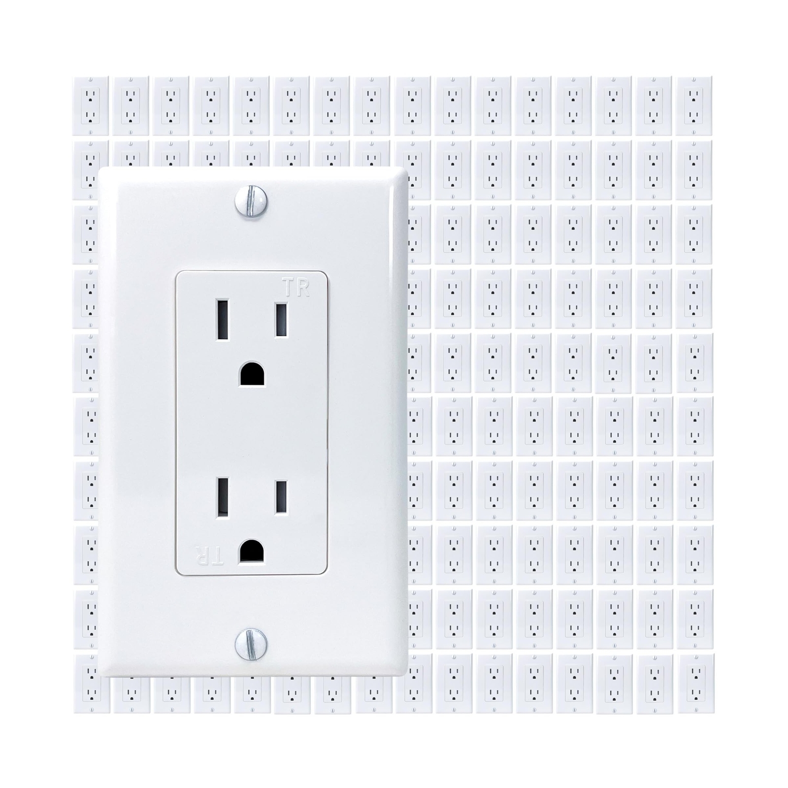 [160-Pack] PROCURU Wholesale 15 Amp Decorator Wall Outlet Receptacle, Tamper …