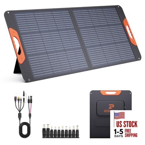 100W Portable Solar Panel with 5-in-1 Cable,23.5% Efficiency Mono 100W-1PCS