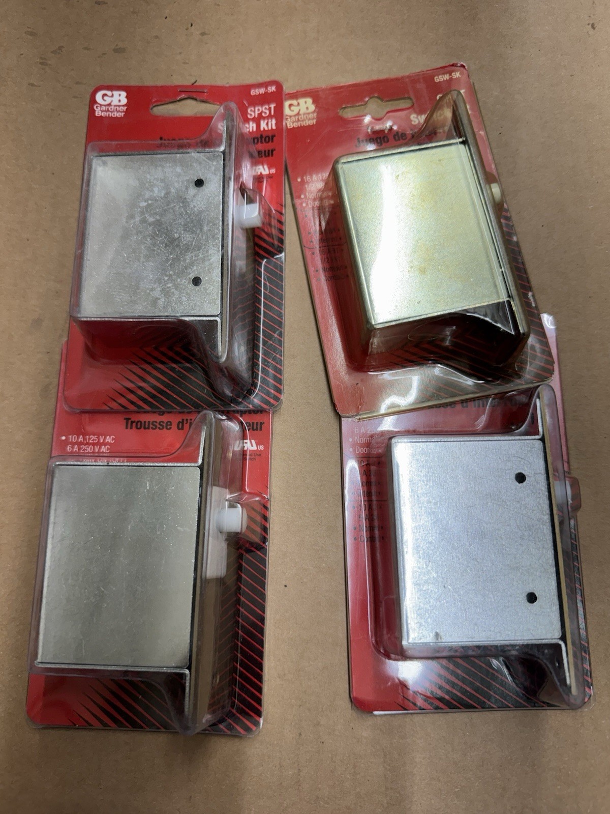 Lot of 4 Gardner-Bender Door Frame Jamb Light Switch Plunger 10A 125-277V GSW
