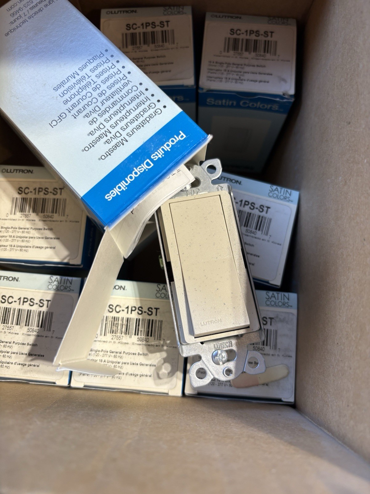 Lutron Satin Colors 15a Single Pole General Purpose Switch SC-1PS-ST STONE