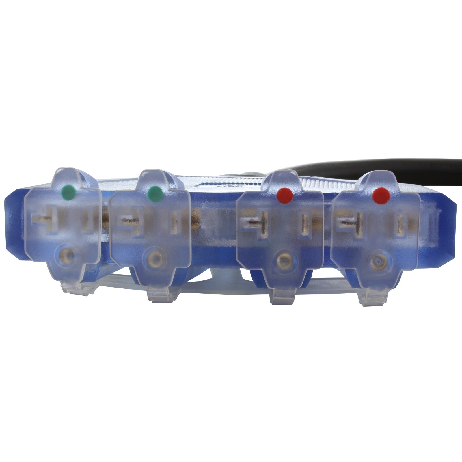 5ft NEMA L14-30 Male Plug to 4 Household Outlets With Indicator Lights And Cover