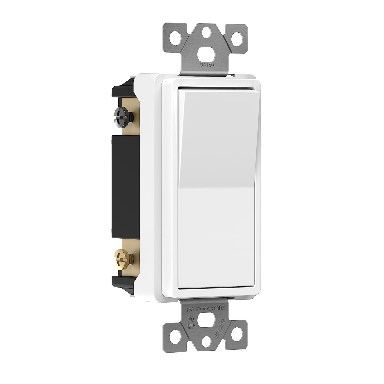 4 Way Light Switch Paddle, Residential Grade, Grounding Screw Included, White