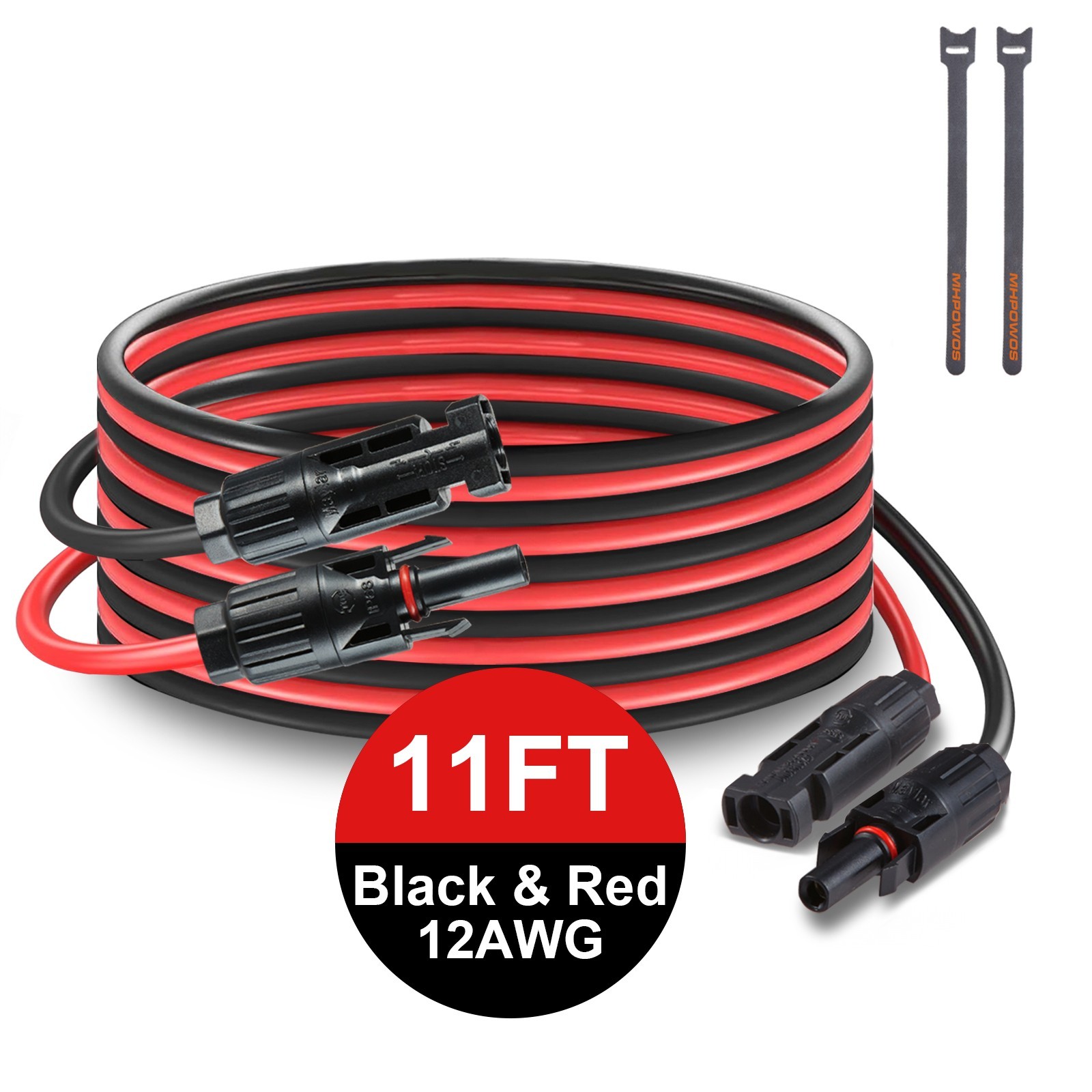 20ft Solar Panel Extension Cable 14AWG Male Female Wire Waterproof Connectors