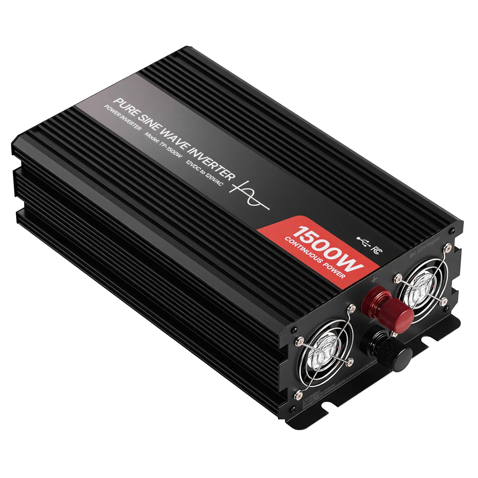 Uimoso 1500W Pure Sine Wave Inverter 12V DC to 120V AC with Remote & USB-C