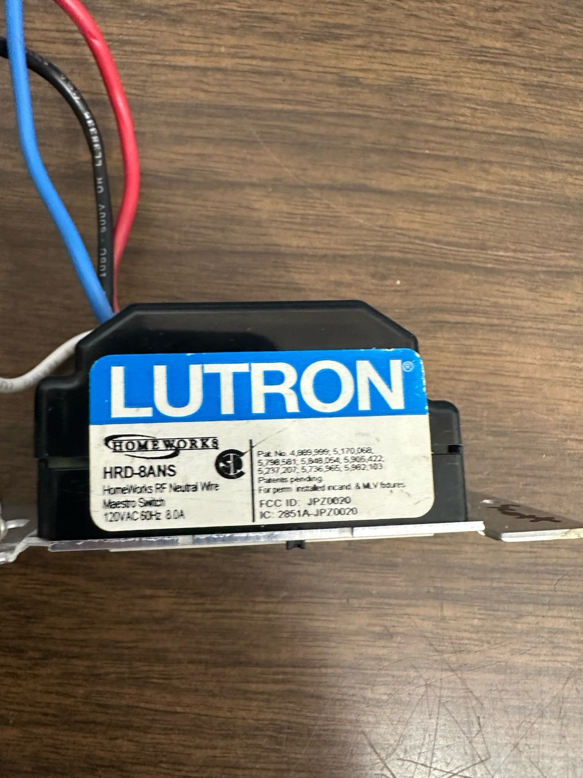 Lutron HRD-8ANS HomeWorks RF Maestro Electronic Switch Lot Of 2
