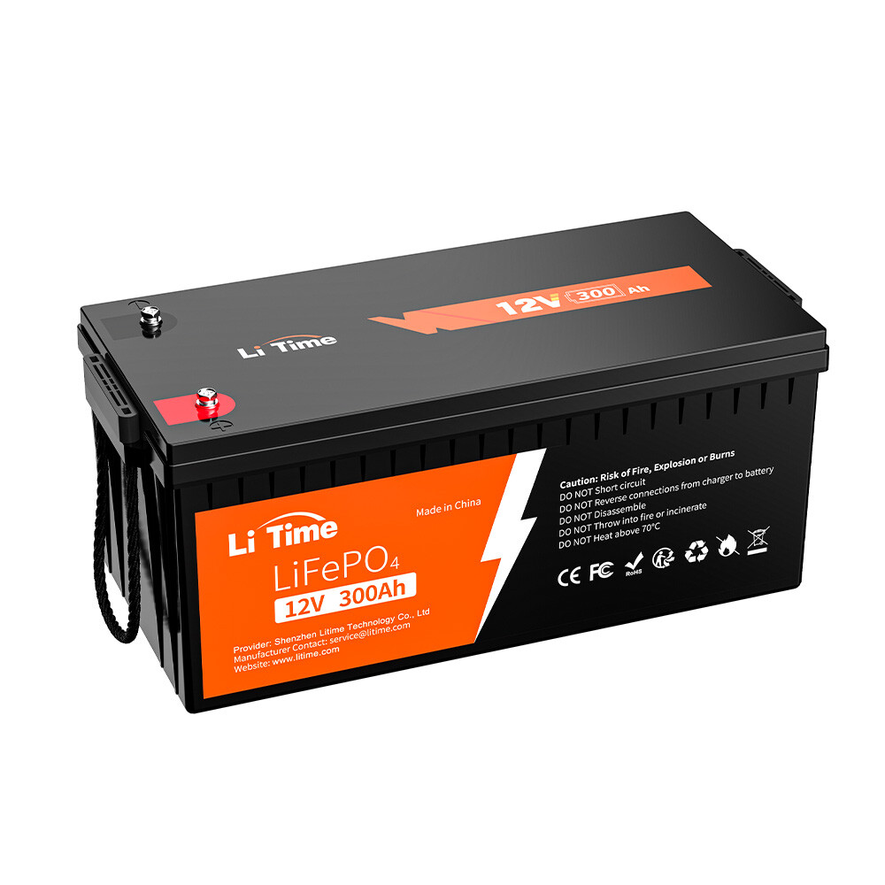 LiTime 12V 300AH 3840Wh LiFePO4 Lithium Battery 200A BMS for RV Solar Marine
