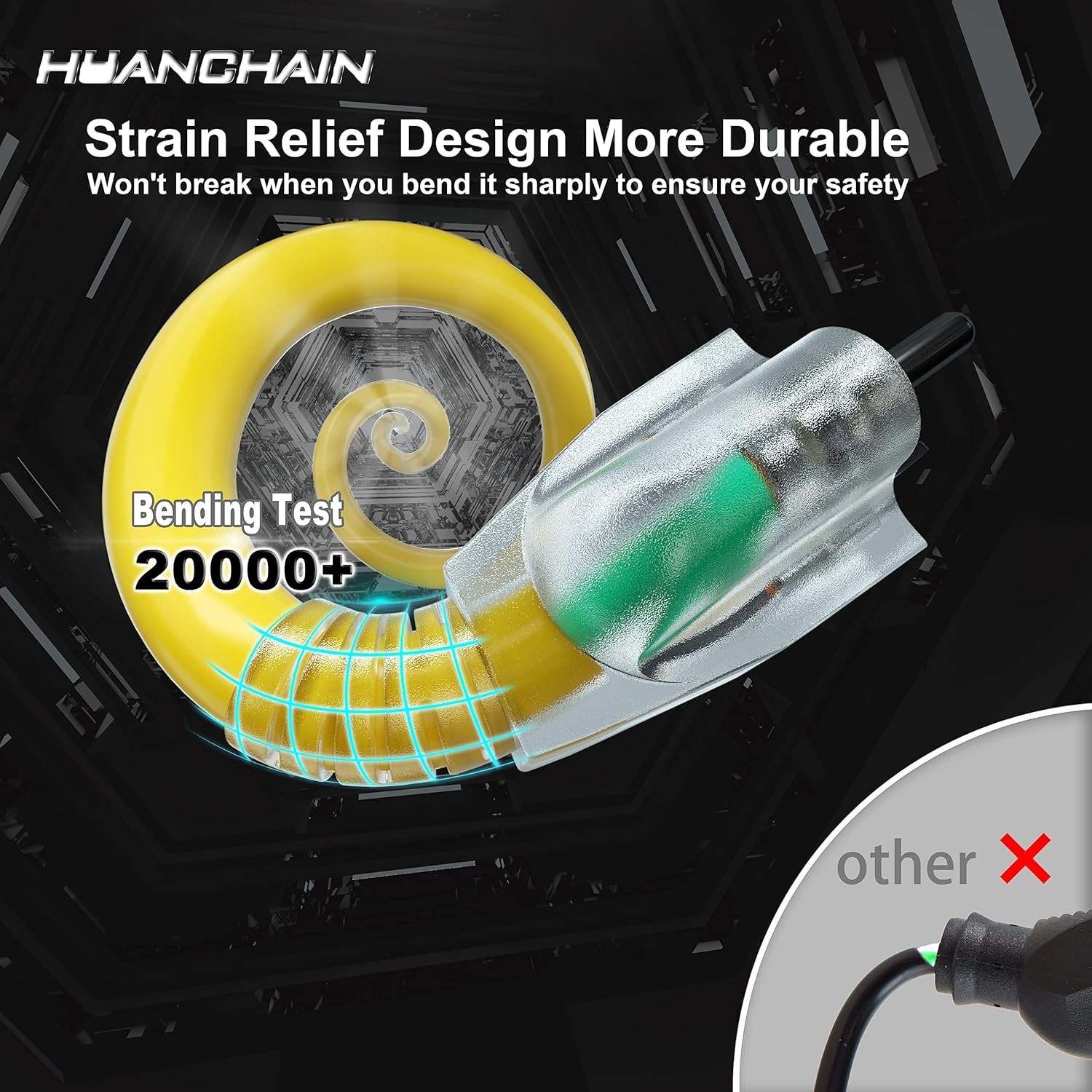 Flexible 50 Ft Heavy Duty Electric Cord – Waterproof & Cold-Resistant Design