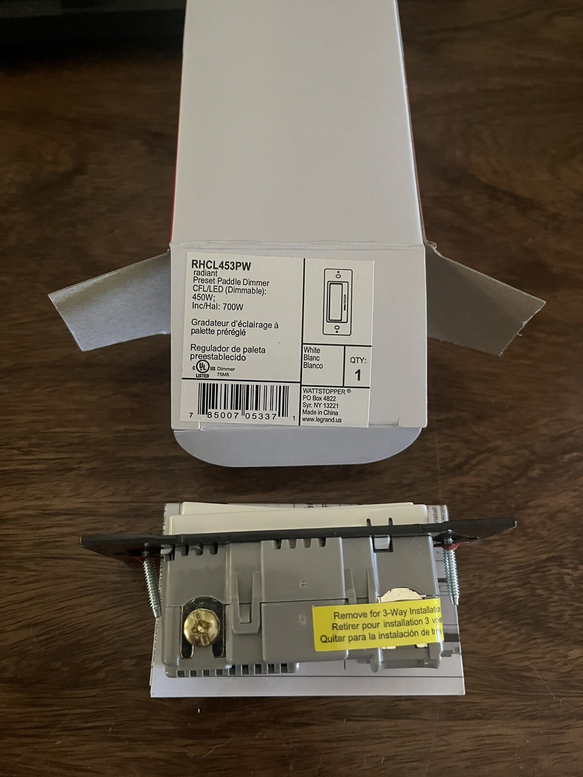 Legrand – RHCL453PW Radiant Preset Paddle Dimmer CFL/LED (Dimmable) 450 W