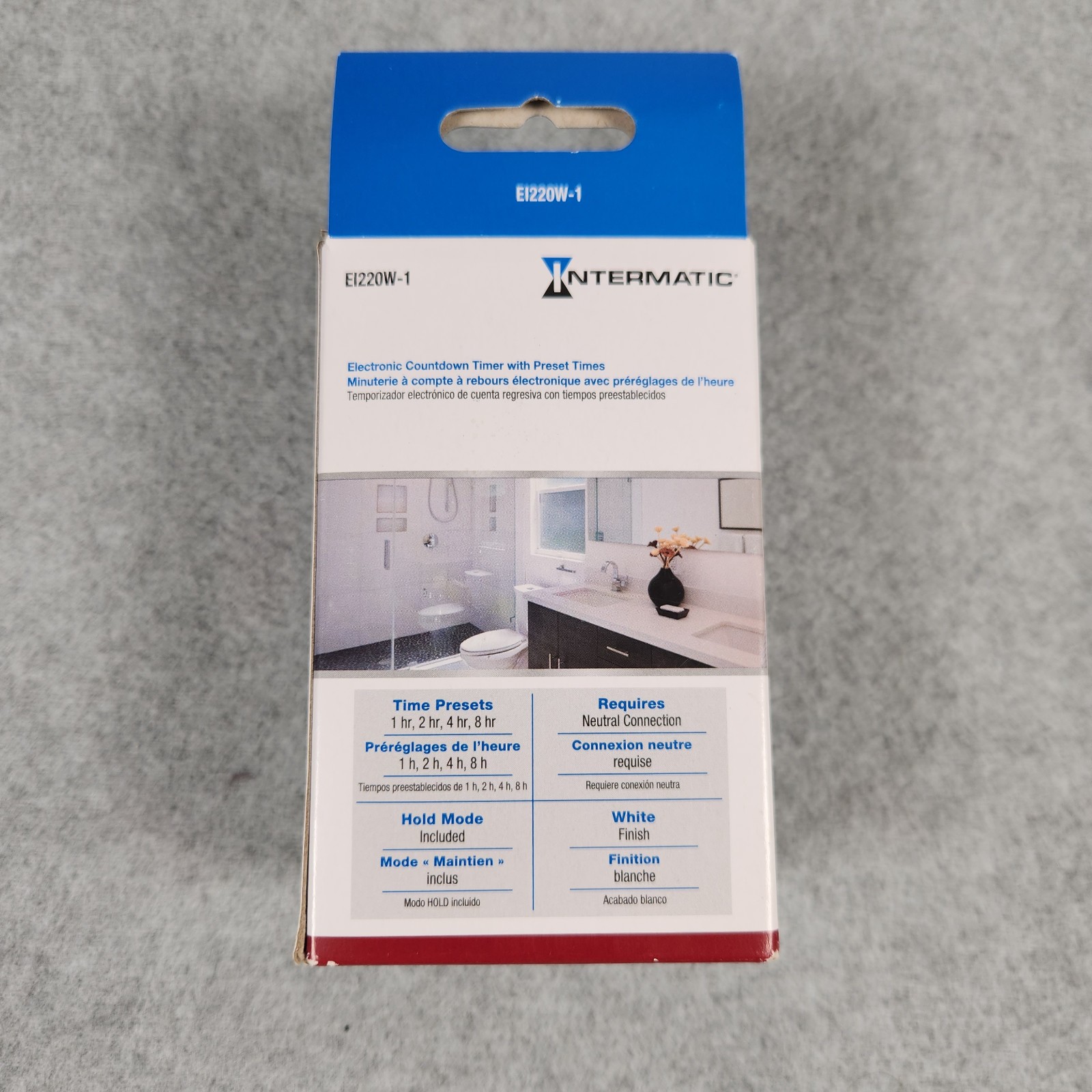 Intermatic EI220W-1 In-Wall Electronic Countdown Timer 1/2/4/8 Hour – Open Box