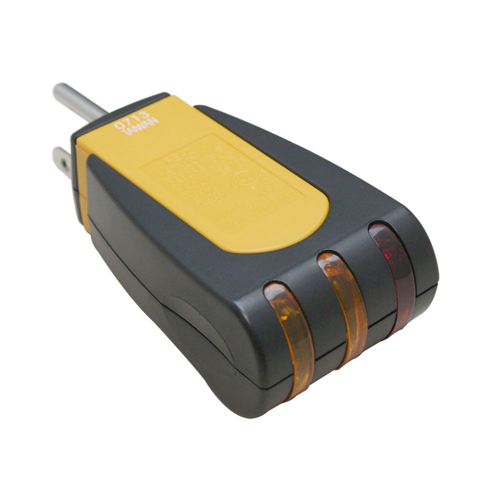 Standard 3-Wire Electrical Receptacle Wall Plug AC Outlet Tester – TR102