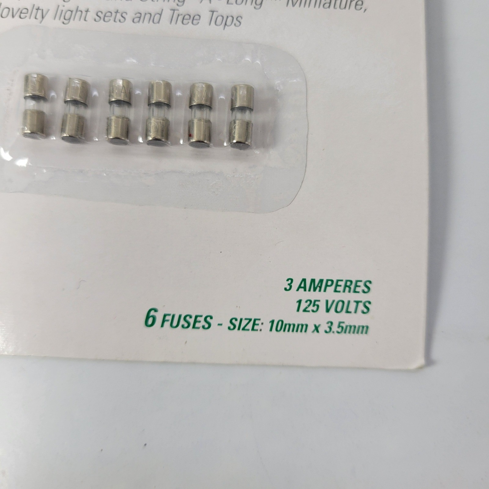 GE Lighting 6 Pack Replacement Safety Fuses 3 Amperes 125 Volts Christmas 2005