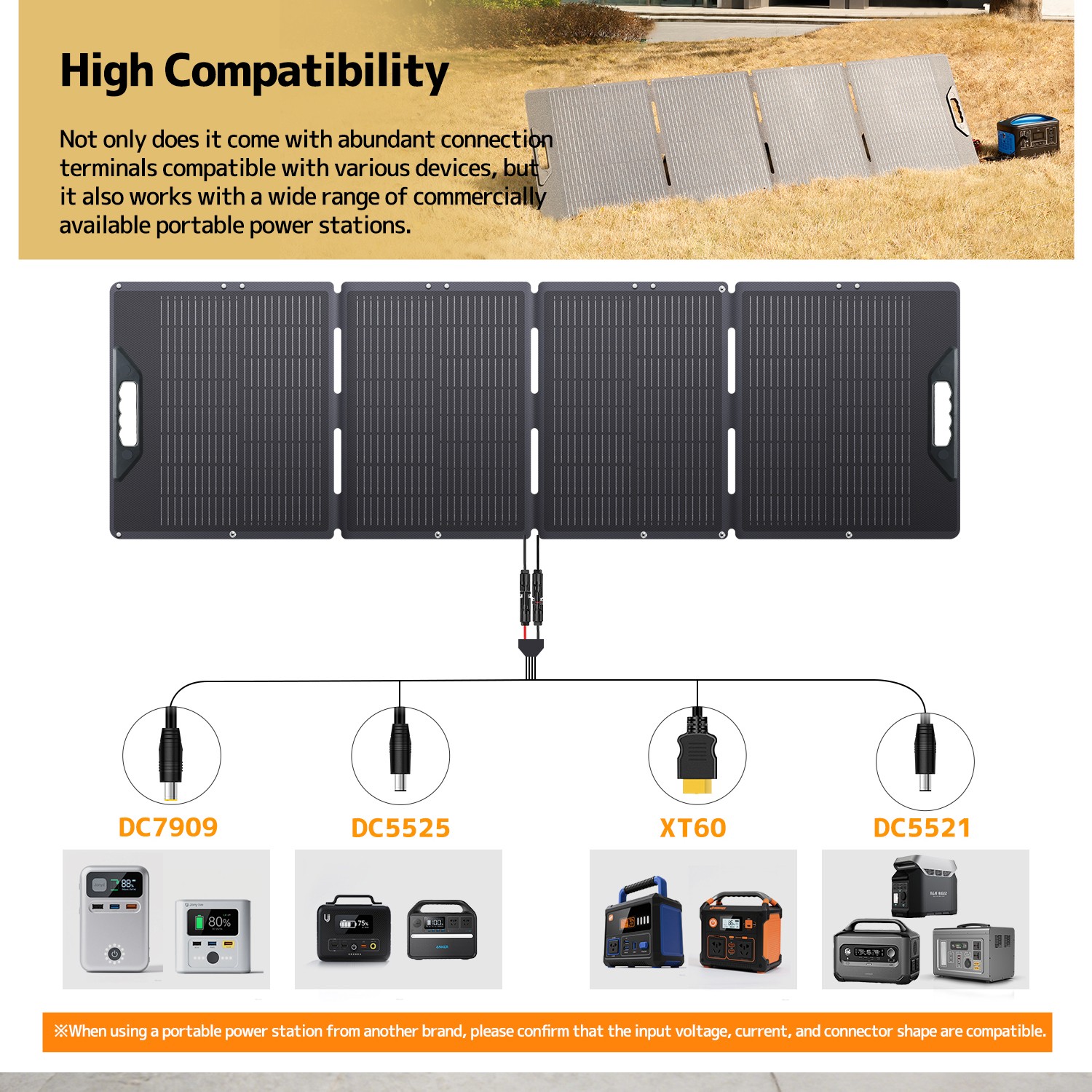 300W Portable Solar Panel ETFE Foldable Solar Charger for Power Station Charging