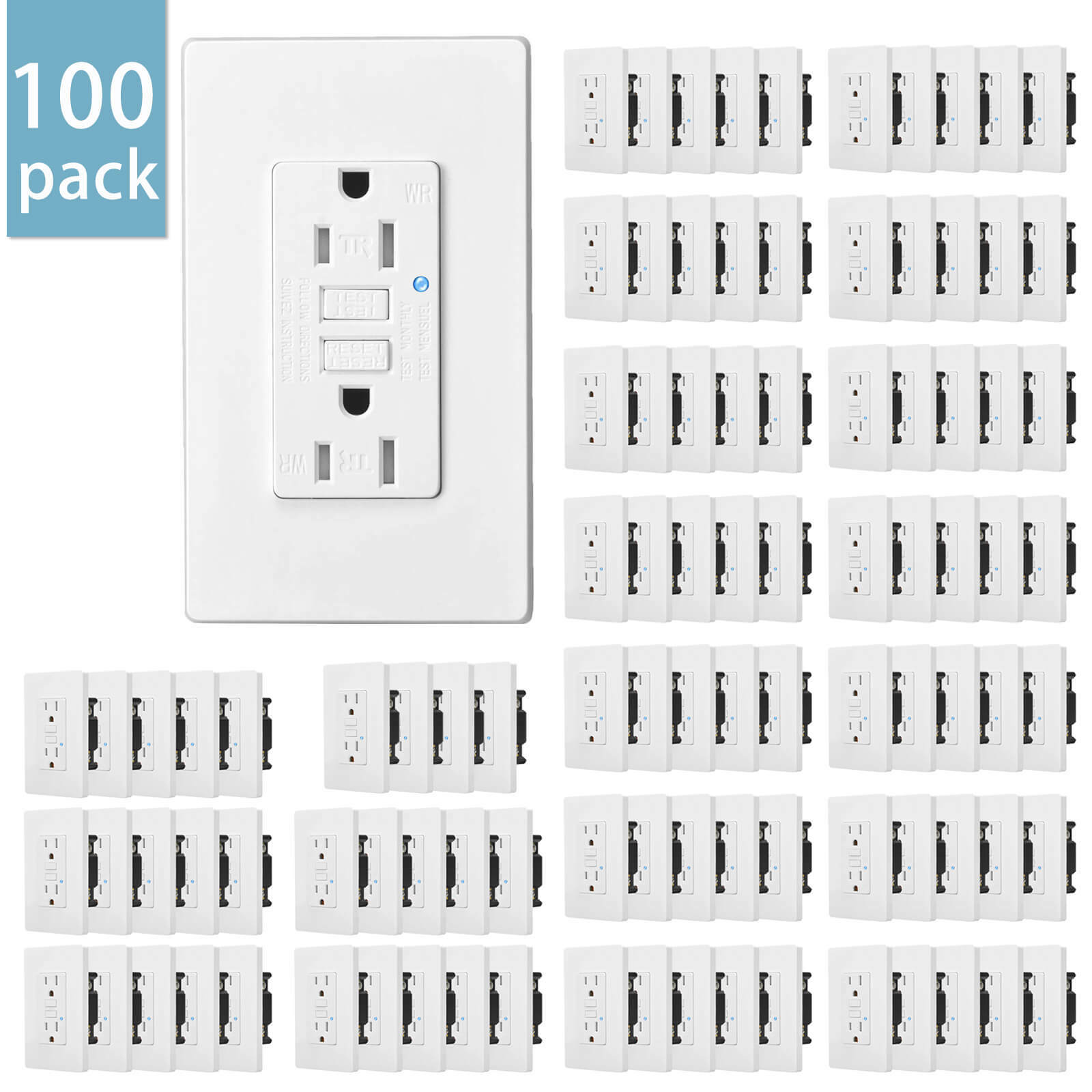 GFCI Outlet 20Amp Tamper-Resistant Weather Resistant Duplex Wall Receptacle x100