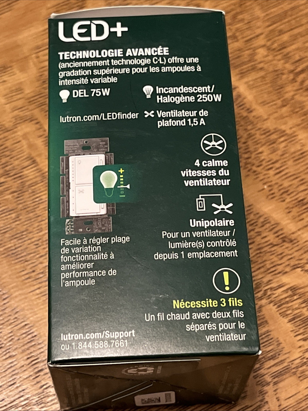 Lutron Maestro Fan Control & Light Dimmer LED Single Pole MACL-LFQ-WH White NEW