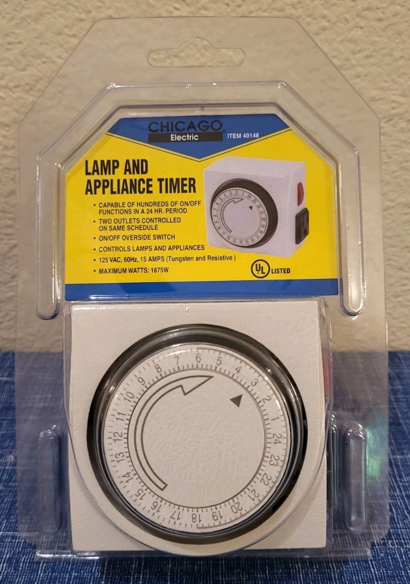 Chicago Electric • Lamp & Appliance Timer • 125V/60Hz/1875W • Mo# 40148 New!
