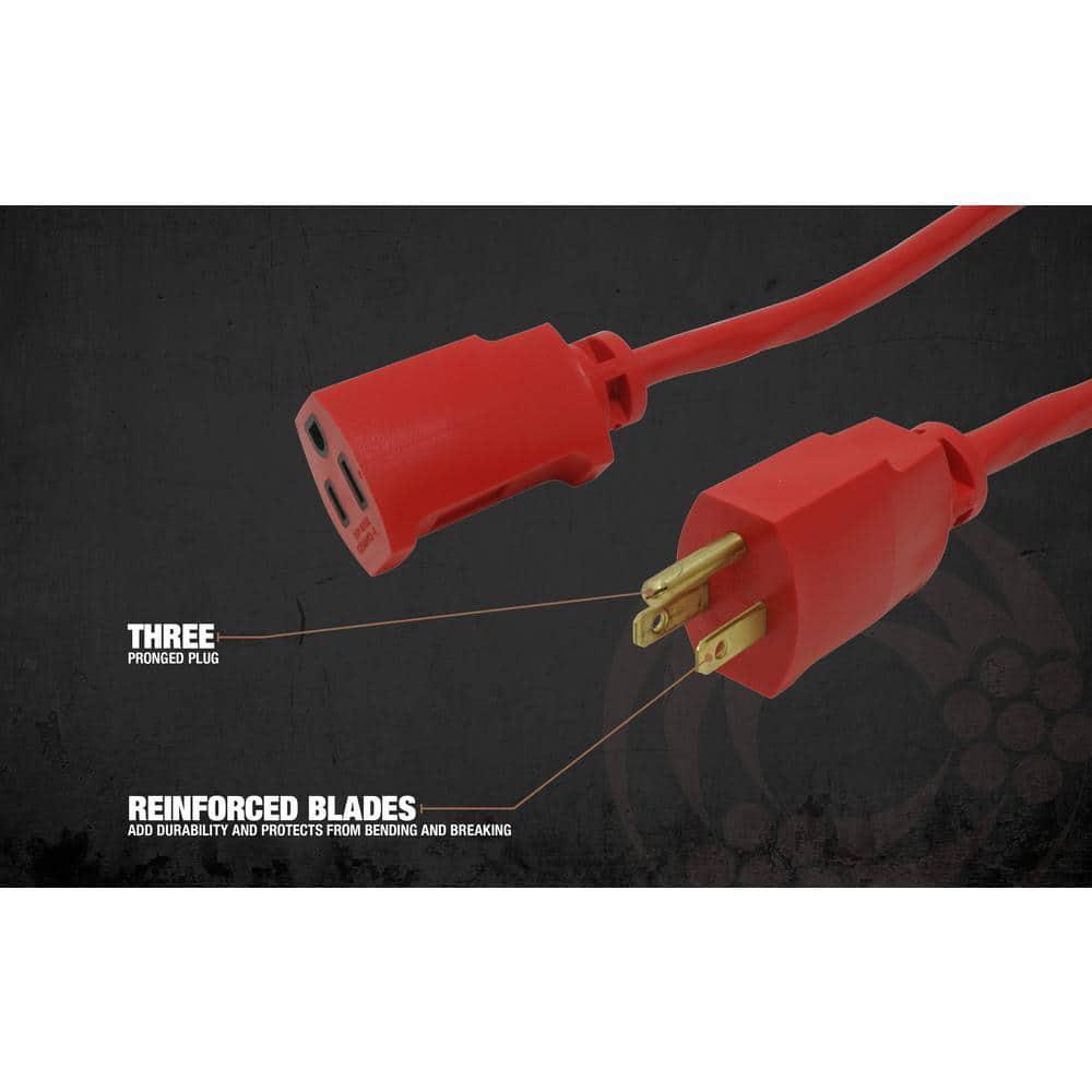 Southwire Extension Cord Red Outdoor Medium-Duty Abrasion Resistant 100 ft. L