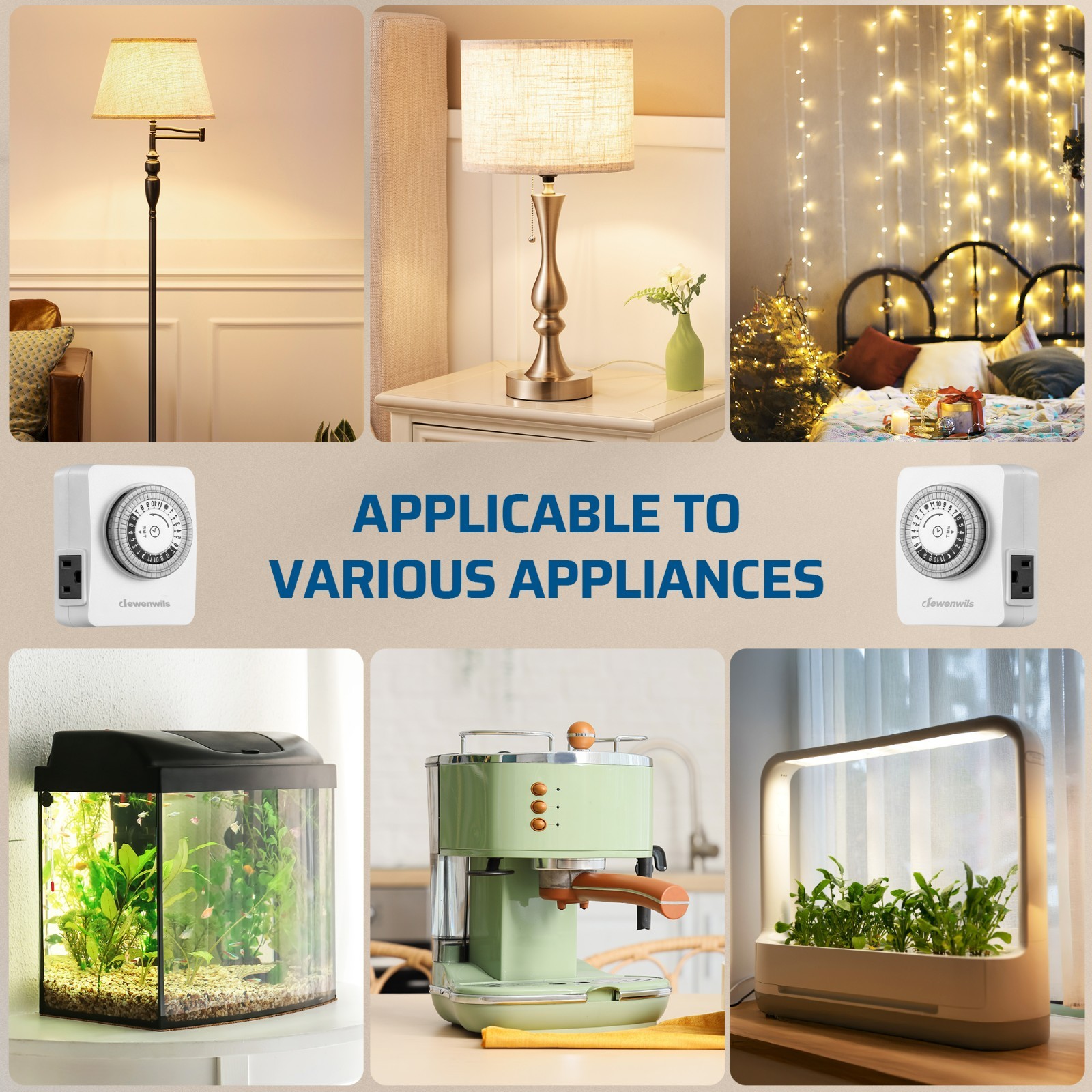 DEWENWILS 2 pack Indoor Outlet Timer Plug in Electrical Timer for Aquarium