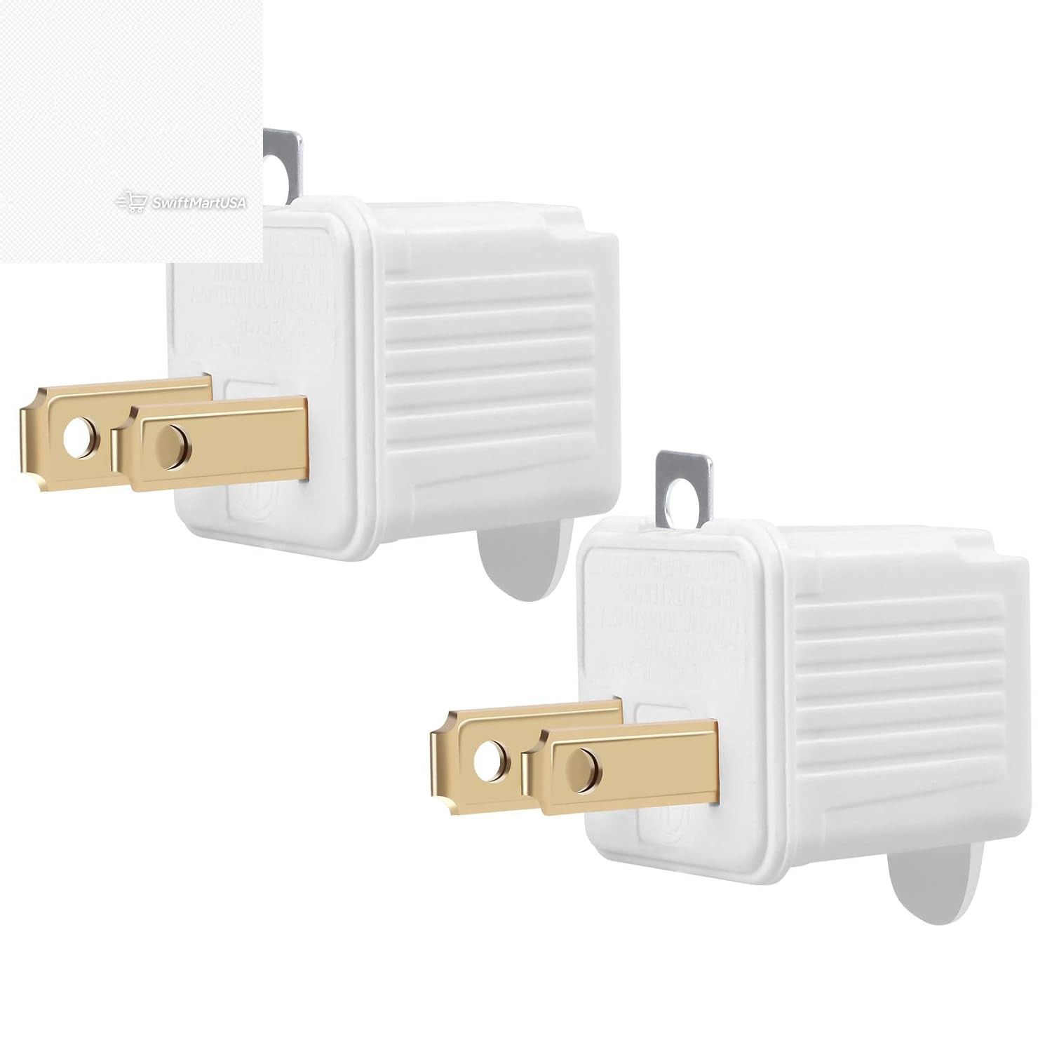 Grounded Adapter 3-Prong to 2-Prong Outlet Converter 3 Pin to 2 Pin Plug(2 Pack)