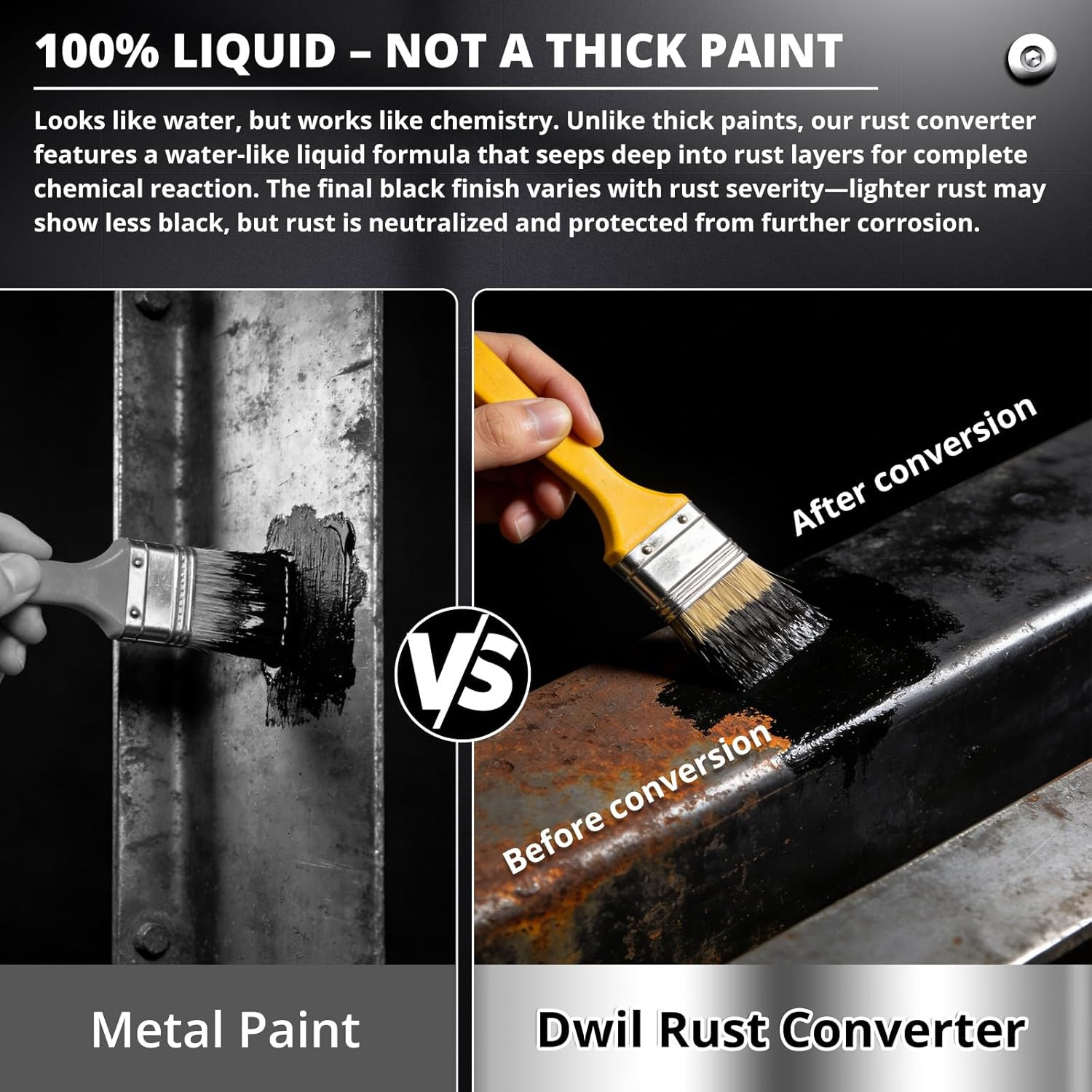 Rust Converter for Metal 2 in 1 64 Fl Oz (Pack of 1) Black