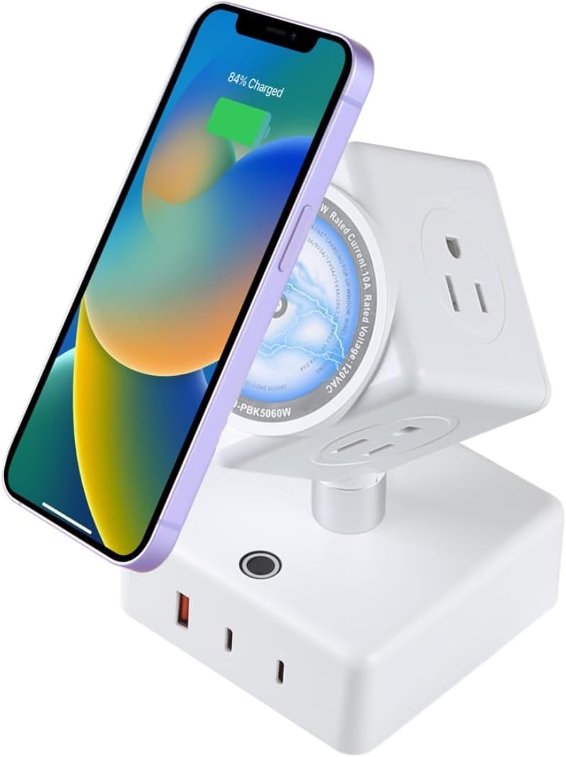 Smart Power Strip with 15W Wireless Charger – Safe & Stylish Charging Solution
