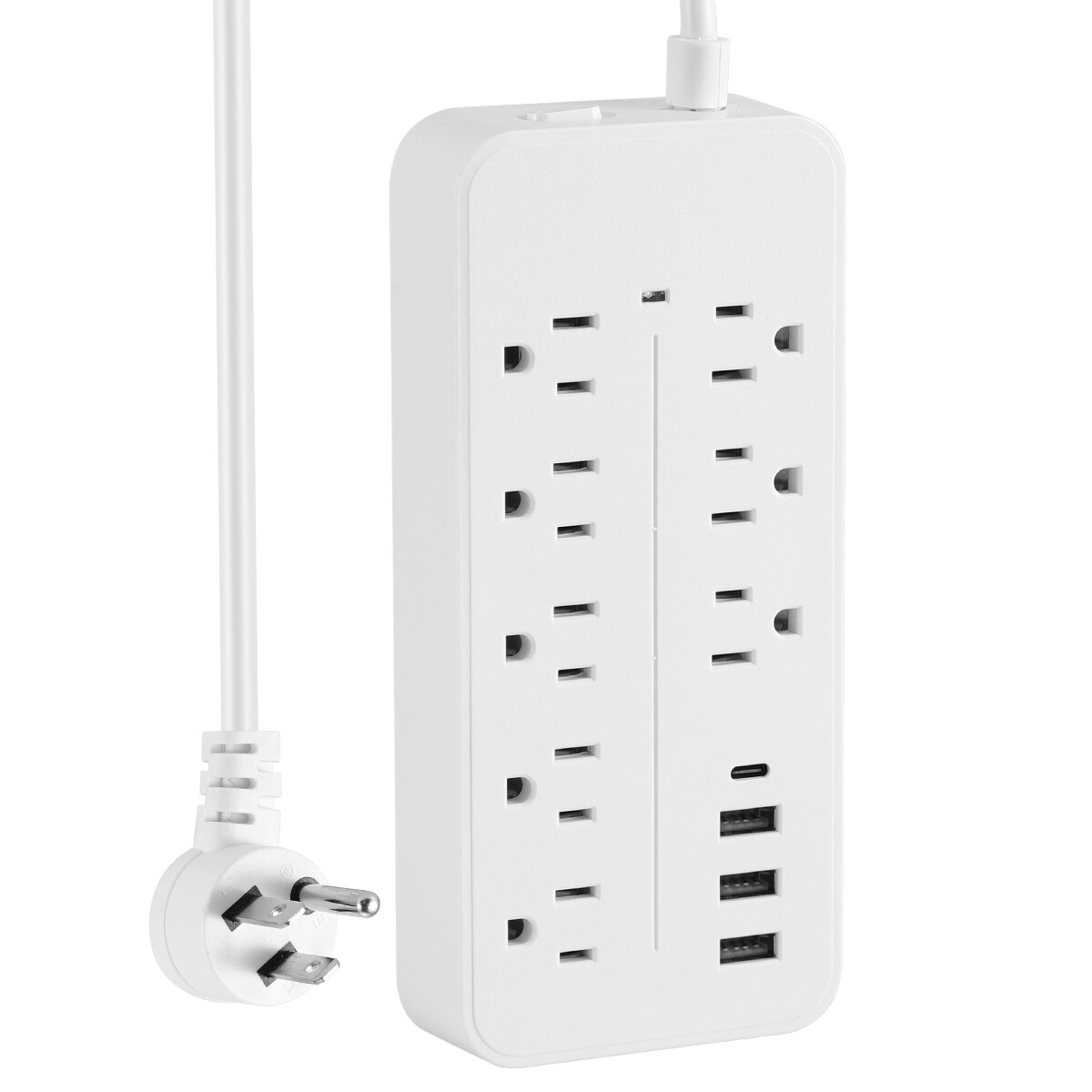 Multi Outlet Wall Mountable USB Surge Protector Power Strip 8 Outlet Plugs 12in1