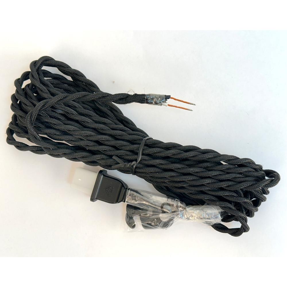 15.5 Black Fabric Covered Lamp Cord