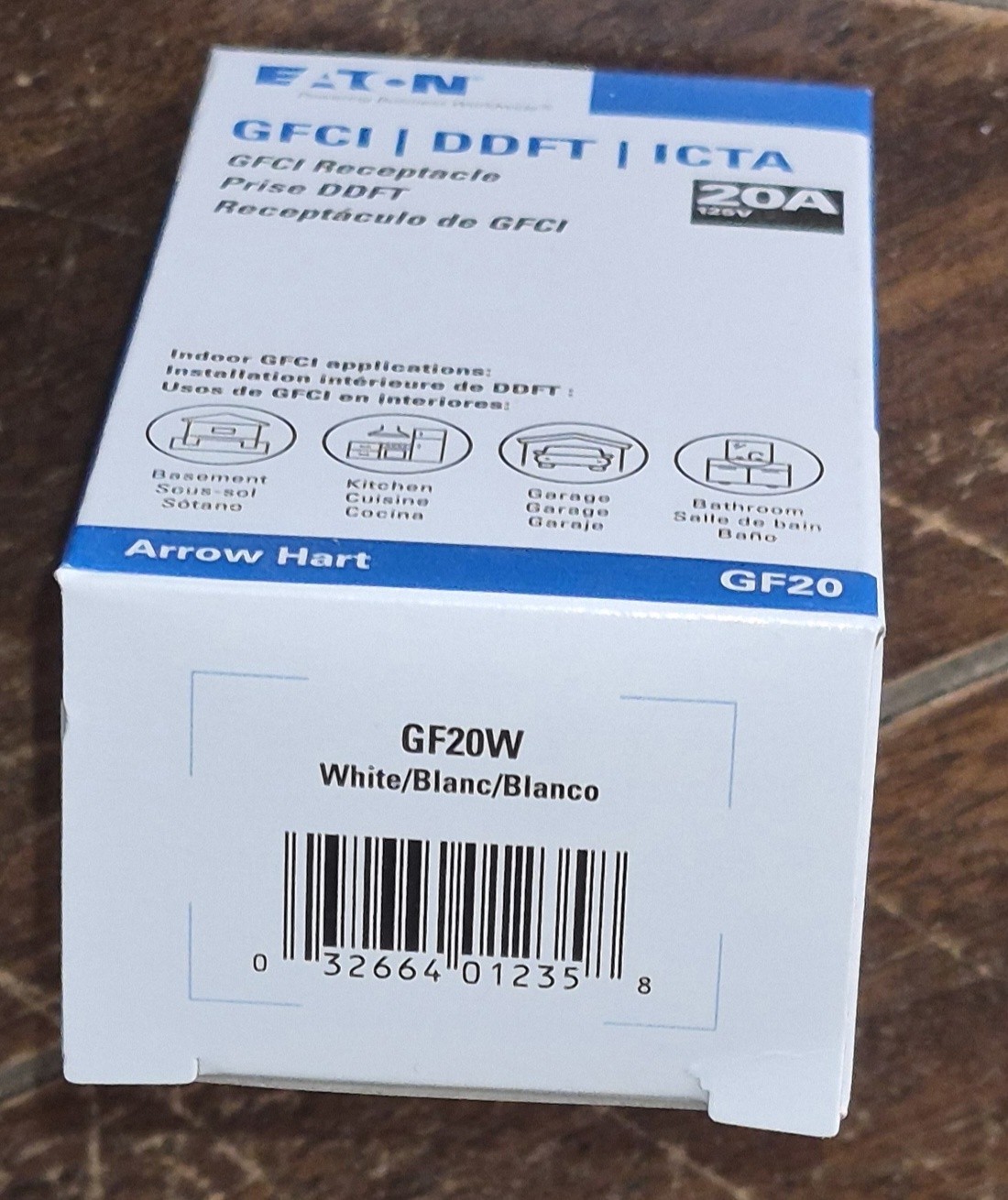 Eaton Arrow Hart 20A GFCI Receptacle -White- #GF20W