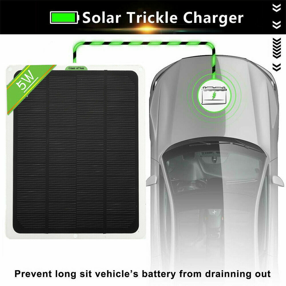 20W Solar Panel 12V Trickle Charger Battery Charger Kit Maintainer Boat Car RV