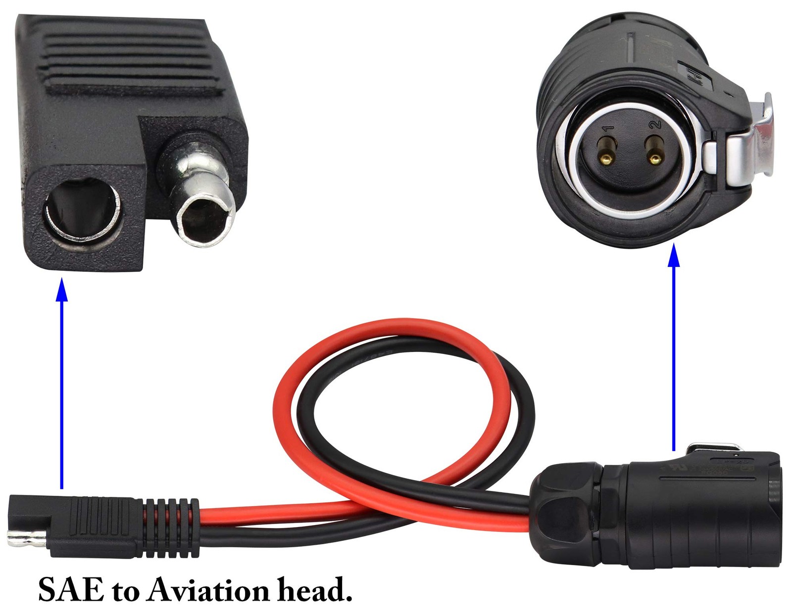 zdyCGTime 2 Pin Power Industrial Circular Connector to SAE Cable for Solar Pa…