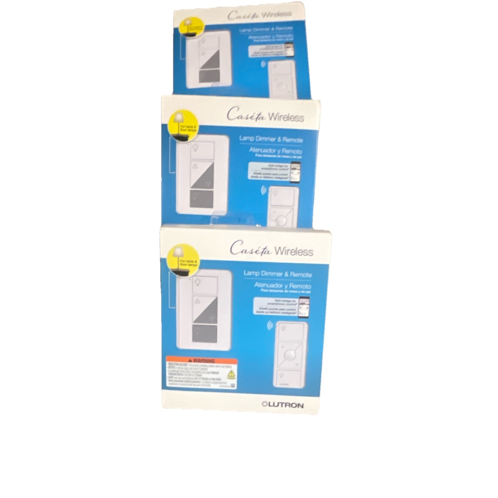 Lutron Caséta Wireless Lamp Dimmer Remote 3-Pack White HomeKit Alexa