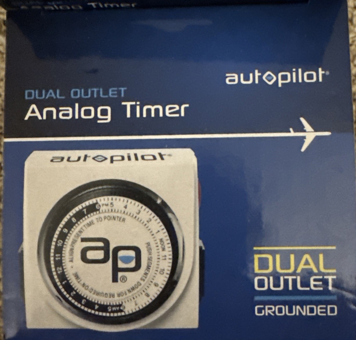 Autopilot Dual Outlet Analog Timer (1875 Watts At 15 Amps, 125 Volts) Brand New