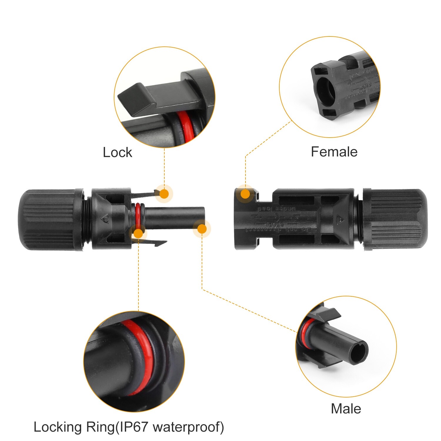 10 Pairs Male Female Wire Cable Connector Set Solar Panel Connectors Waterproof