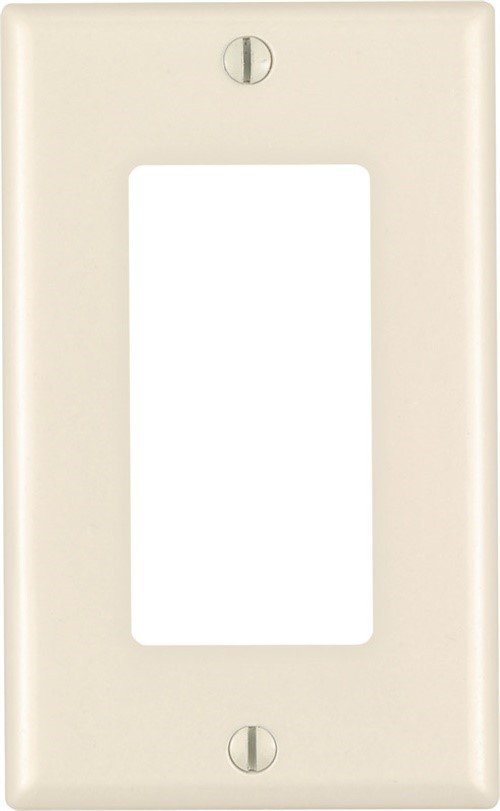 Leviton 80401-00T Decora Almond 1-Gang GFCI/Rocker Wall Plate 4.5 H x 2.75 W in.