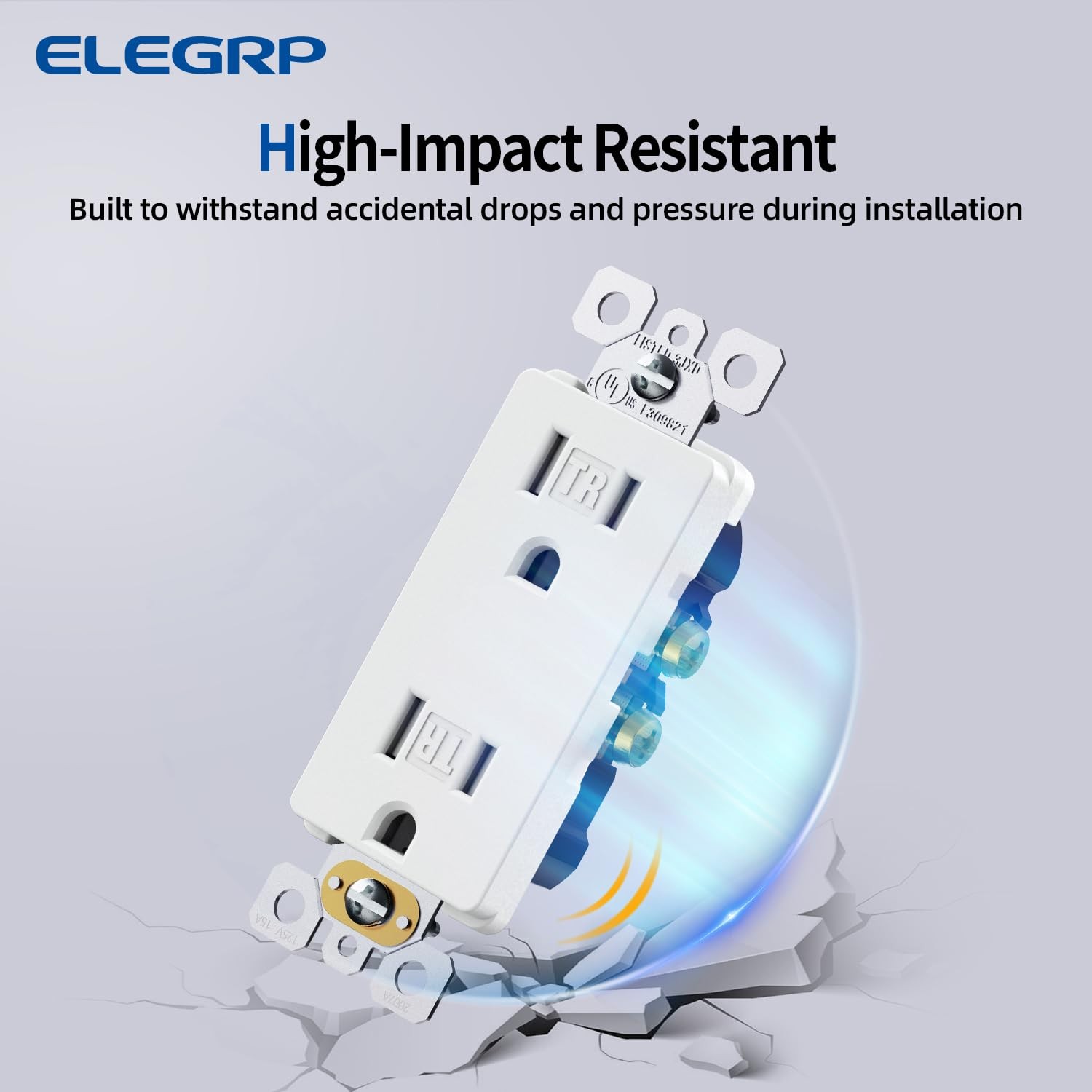Matte White Decorator Wall Receptacle Outlets, Tamper Resistant 15 Amp Standard