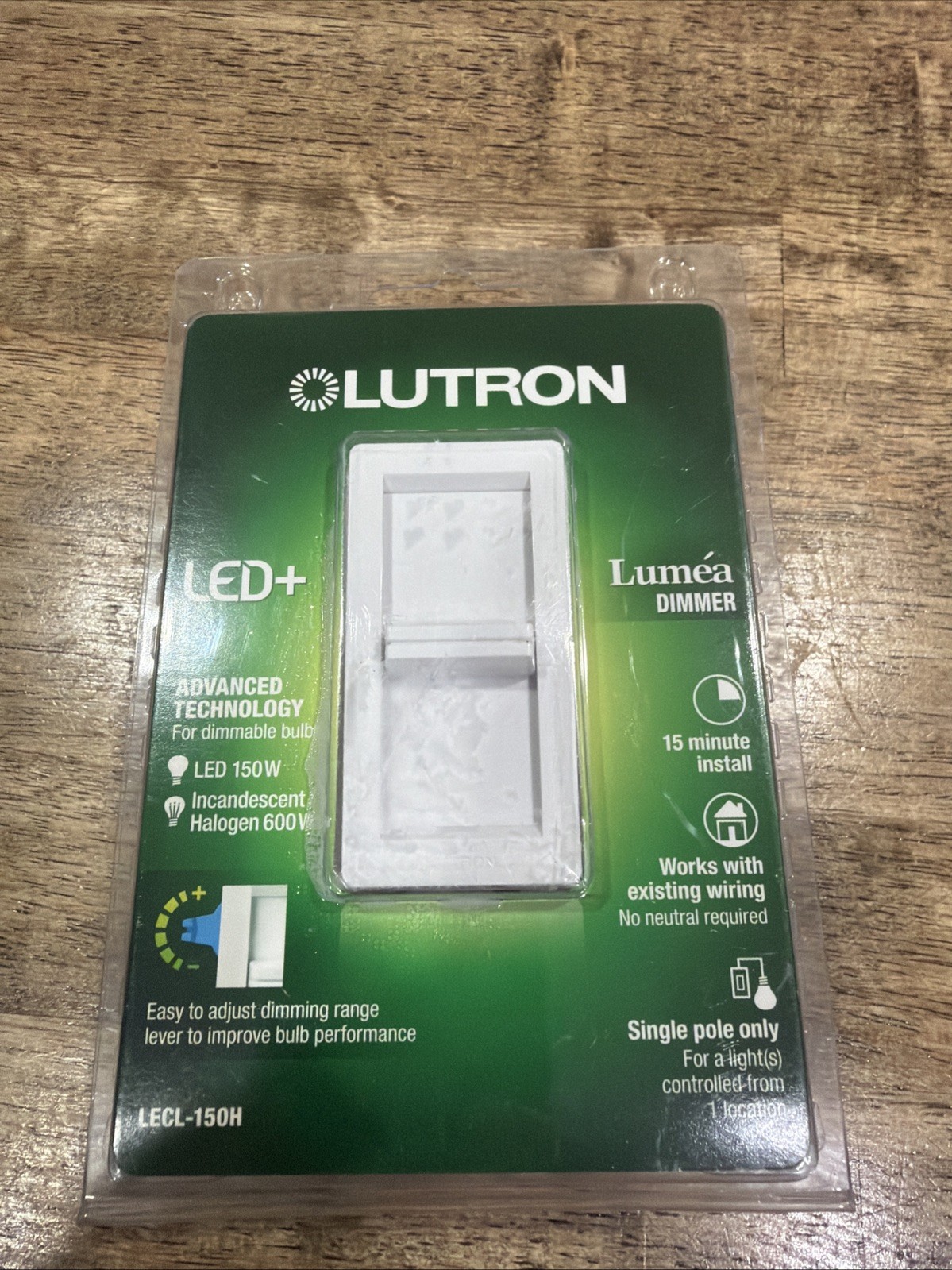 Lutron Lumea LED Slide Dimmer Switch LECL-150H White 150 Watts NEW