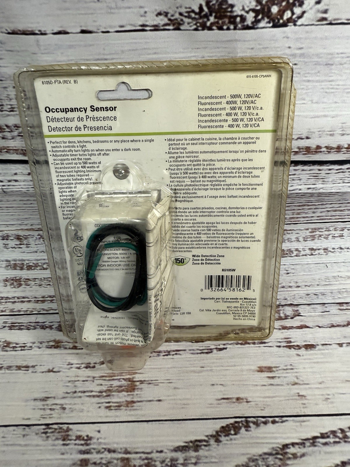 Cooper Stepup Occupancy Sensor K6109W-L – Manual On, Automatic On, Off Switch