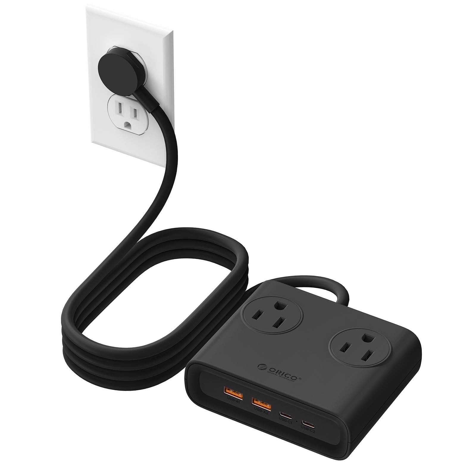 Power Brick, 25W GaN Power Strip, 8 in 1 Extension Cord with 4 AC Outlets and…