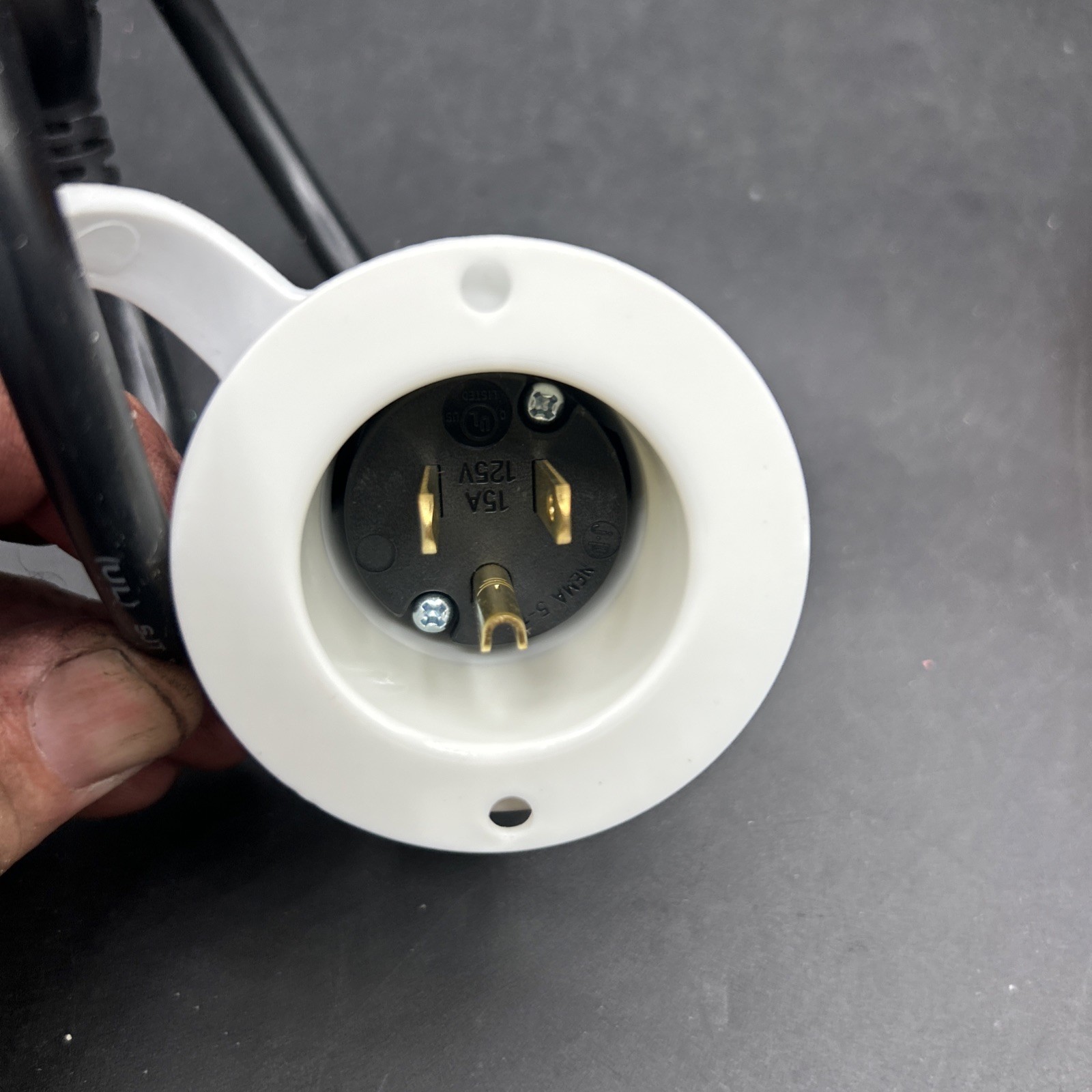 Journeyman-Pro 5278 15 Amp 125 Volt, NEMA 5-15 Flanged Inlet Power Port