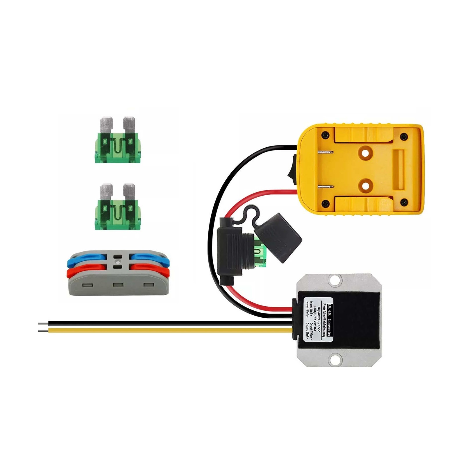 1 Peak 100W Step Down Converter for DeWalt 20V Power Wheels Battery Adapter DC