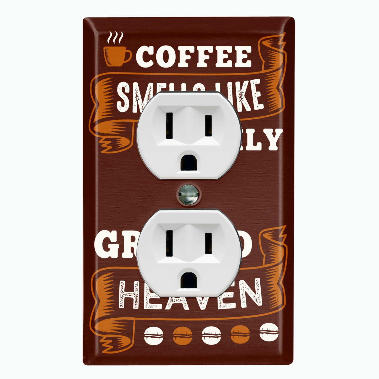 Metal Light Switch Cover Wall Plate For Kitchen Coffee Ground Fresh Smell COF070