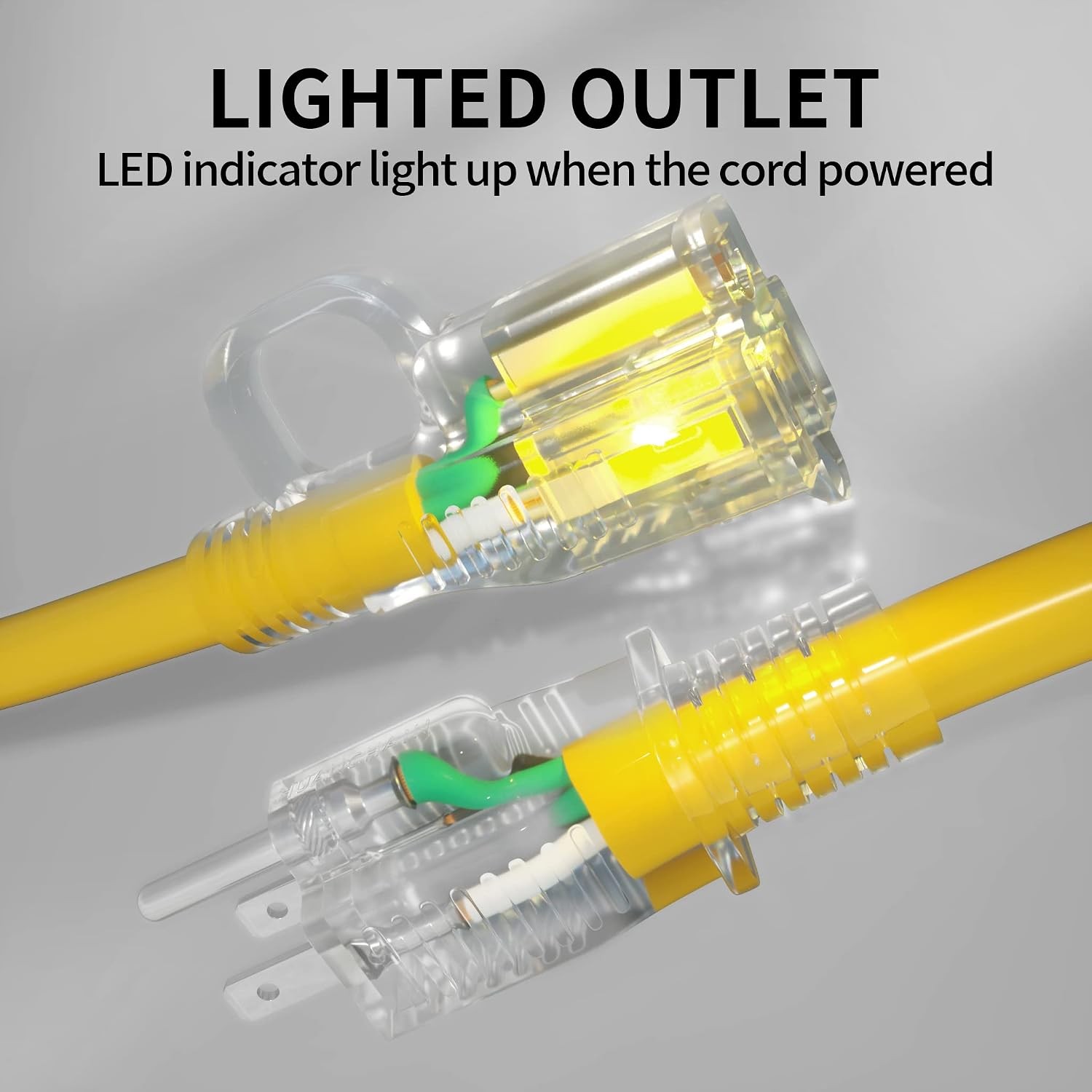 12/3 75 Ft Outdoor Extension Cord Waterproof Heavy Duty W/ Lighted Indicator 12