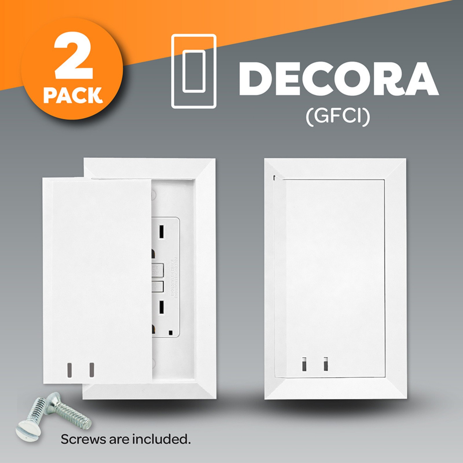 Child Resistant GFCI Outlet Cover White Sliding Lock Design 2 Pack