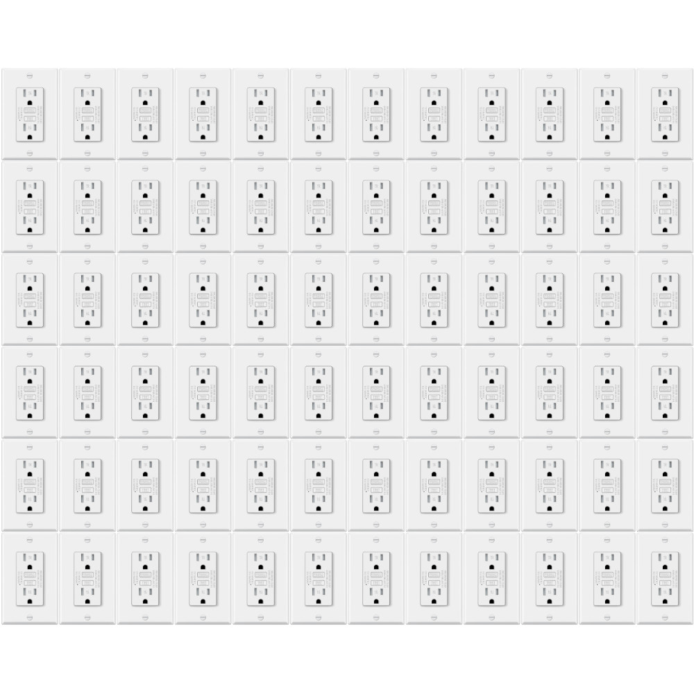 15AMP GFCI Outlet Receptacle Tamper Resistant (TR), Self-Test GFI, 60 Pack